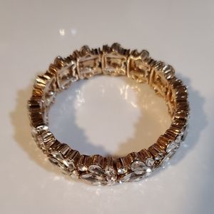 Rhinestone and gold bracelet